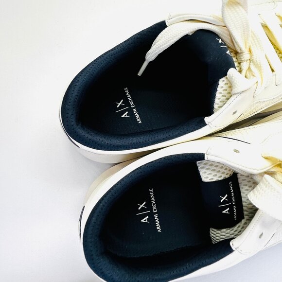AX Armani Exchange Sneakers with Logo Mens Size 12 Off White Navy Casual Shoe - Picture 10 of 14